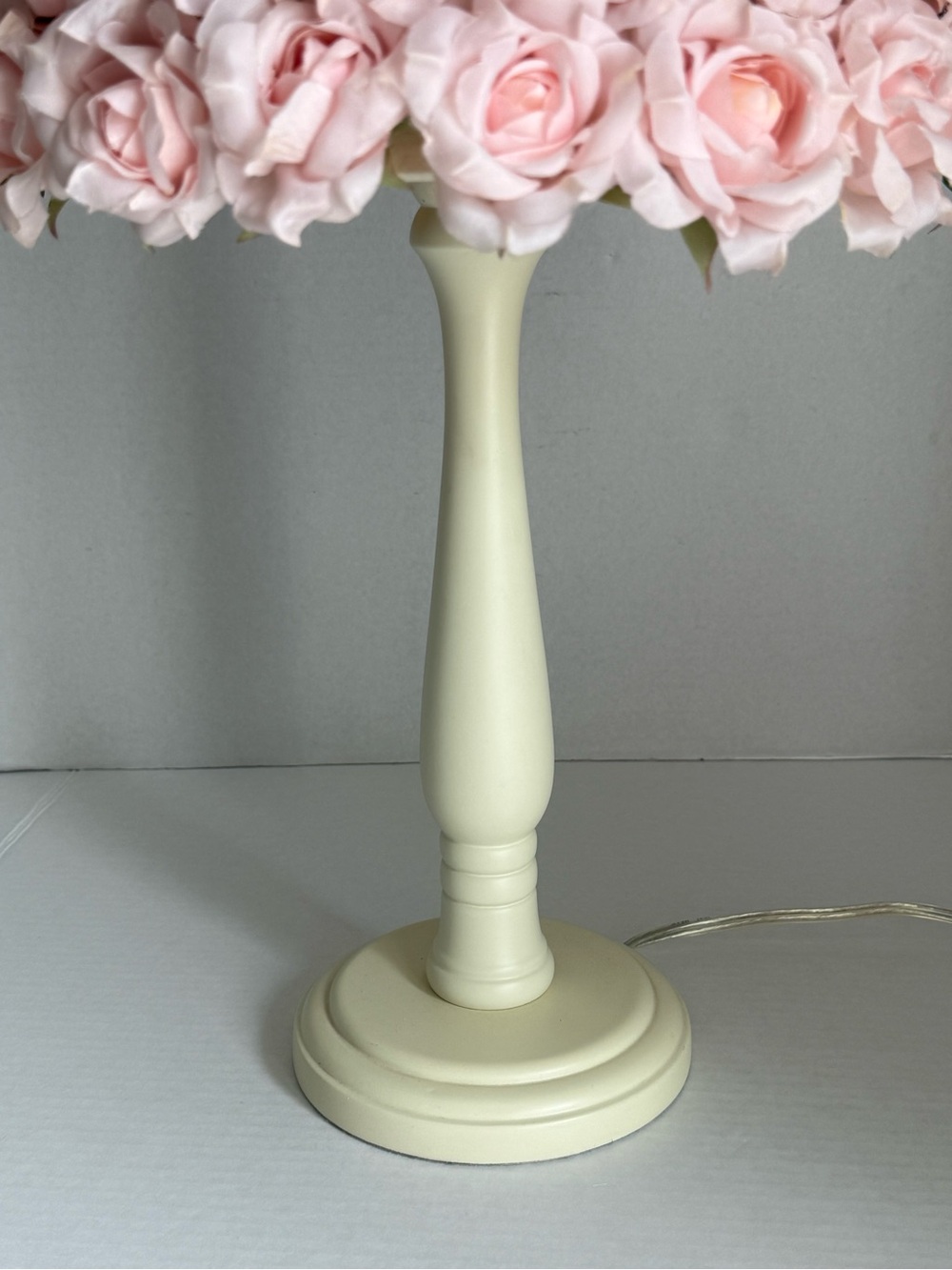 Pottery Barn Kids Rose Lamp Shade & Wooden Base Girl Nursery Room - Picture 13 of 16
